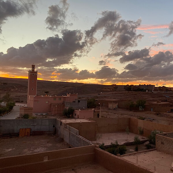 Sonnenuntergang in Zagora, Marokko 